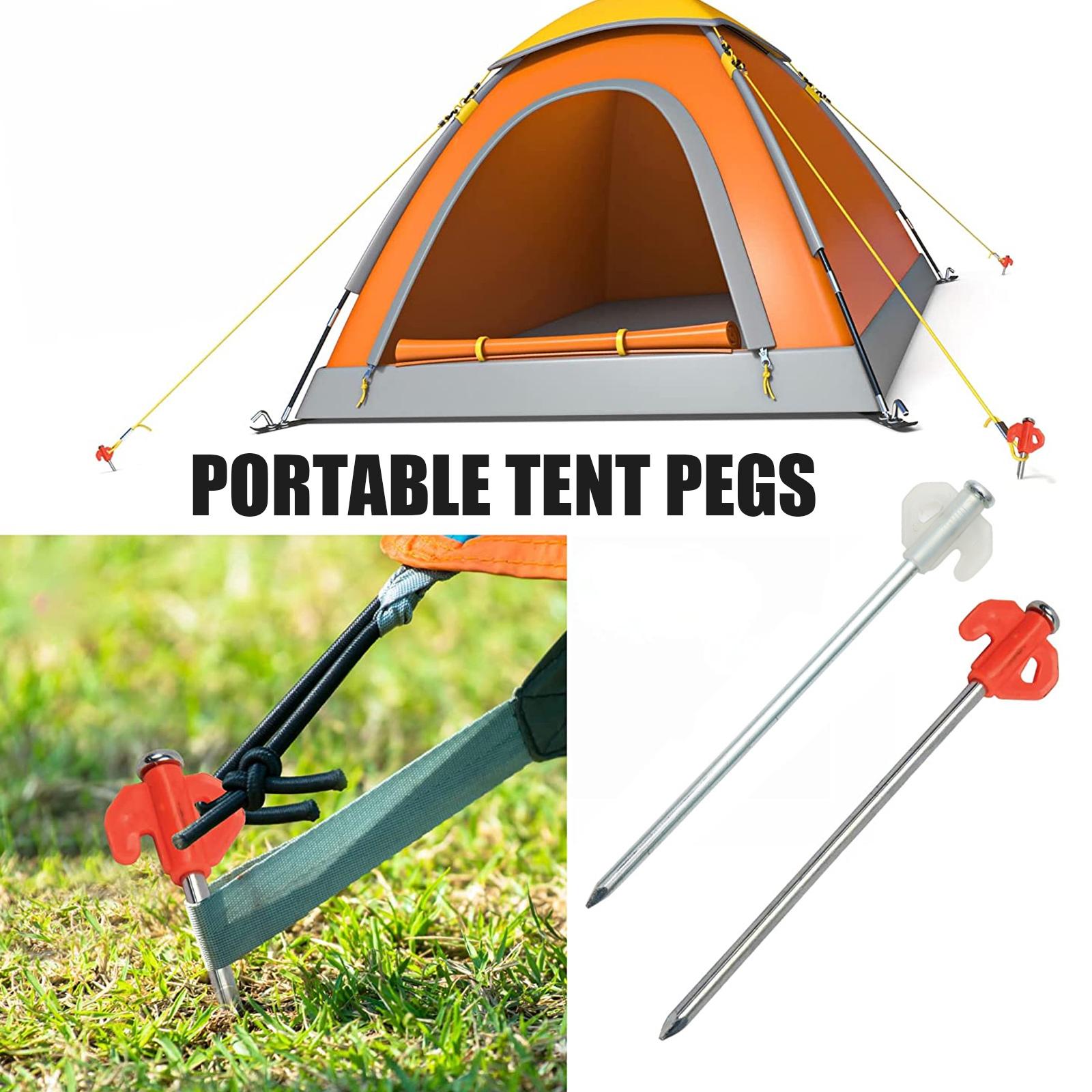 Cheap Goat Tents 21cm Portable Tent Pegs Iron Pipe Material Garden Stakes Heavy Camping Duty Tent Hammock Accessories Ground Nail Cord N3T7   
